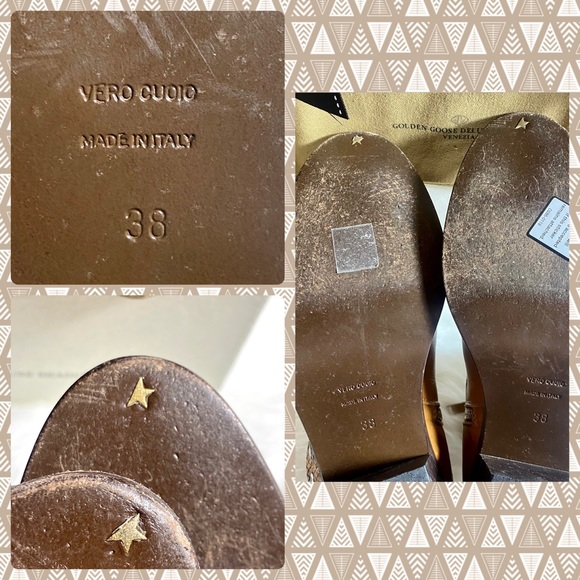 Golden Goose Bretagne Brown Leather Snakeskin Ankle Boots ~Western Moto Boots GG - Picture 14 of 16